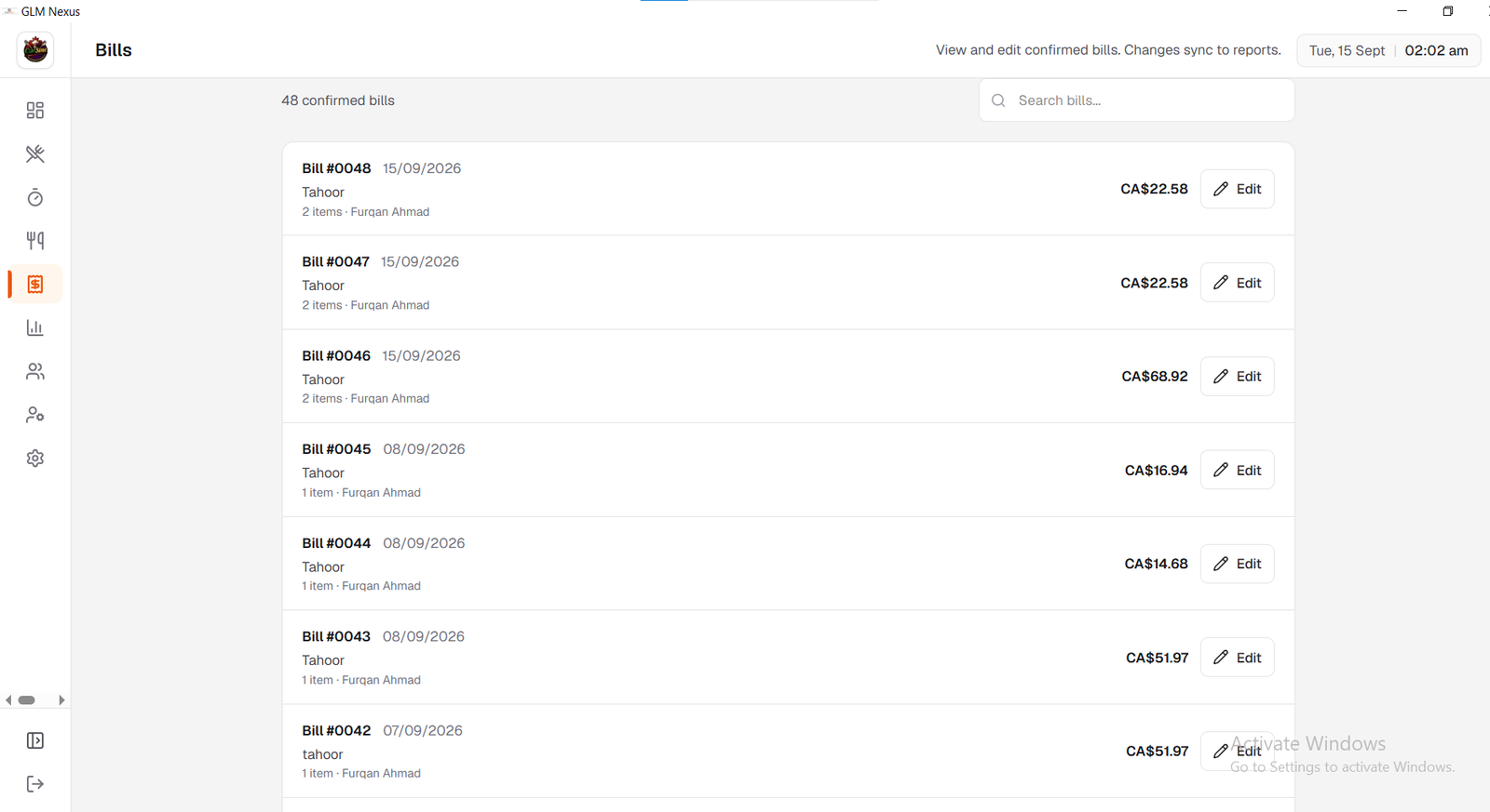 GLM Nexus billing and invoice management