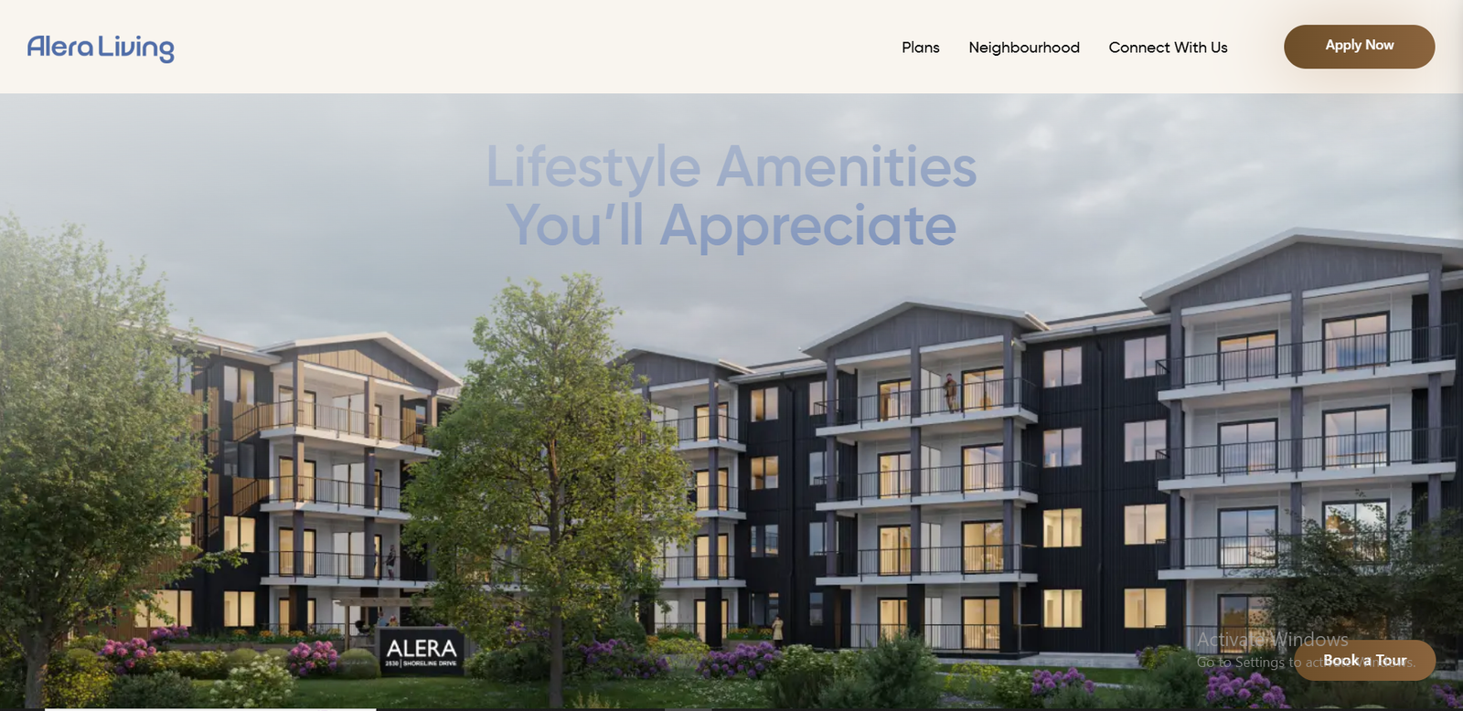 Alera Living apartments for rent website by GoLinkMedia