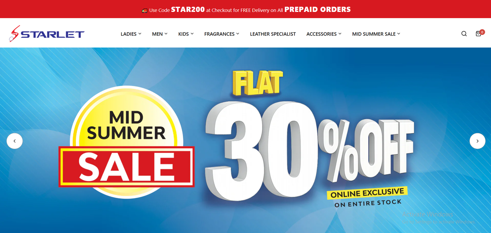 Starlet website by GoLinkMedia